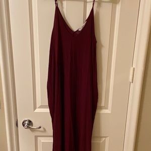LoveStitch Spaghetti Strap Burgundy Dress